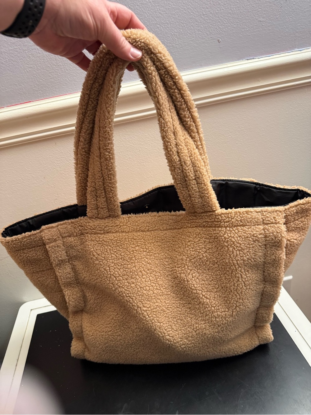 Victoria's Secret Camel Sherpa Tote with Embossed VS Logo - Picture 2 of 3